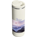 Bicchiere termico ermetico a doppia parete con coperchio fliptop 350ml Stanley color beige