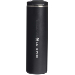 Bicchiere termico a doppia parete con coperchio ermetico 470ml Stanley color nero vista con logo stampato 2
