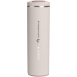Bicchiere termico a doppia parete con coperchio ermetico 470ml Stanley color rosa chiaro vista con logo stampato 2