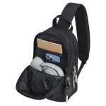 Borsa a tracolla urbana con tasche e tracolla imbottita 9L color nero terza vista