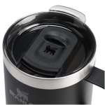Tazza termica con coperchio antispruzzo in acciaio inox 350ml Stanley color nero vista dettaglio 1