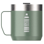 Tazza termica con coperchio antispruzzo in acciaio inox 350ml Stanley color verde scuro vista con logo stampato 2
