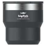 Tazza termica impilabile a doppia parete in acciaio inox 295 ml Stanley color nero vista con logo stampato 2
