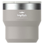Tazza termica impilabile a doppia parete in acciaio inox 295 ml Stanley color grigio vista con logo stampato 2