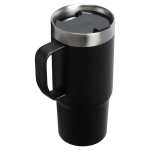 Tazza termica con coperchio antirovesciamento e doppia parete 473ml Stanley color nero terza vista posteriore