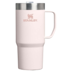 Tazza termica con coperchio antirovesciamento e doppia parete 473ml Stanley color rosa chiaro seconda vista frontale