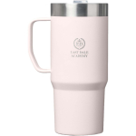 Tazza termica con coperchio antirovesciamento e doppia parete 473ml Stanley color rosa chiaro vista con logo stampato 2