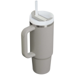 Bicchiere termico Stanley da 890 ml con coperchio girevole e cannuccia riutilizzabile color grigio seconda vista posteriore