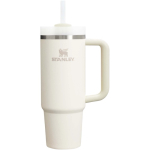 Bicchiere termico Stanley da 890 ml con coperchio girevole e cannuccia riutilizzabile color beige