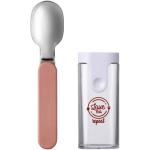 Cucchiaio pieghevole con custodia protettiva senza BPA Mepal color rosa vista con stampa tampografica