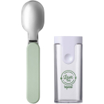 Cucchiaio pieghevole con custodia protettiva senza BPA Mepal color verde mela vista con stampa tampografica