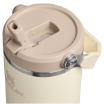 Bicchiere termico Stanley 890ml con cannuccia pieghevole antigoccia color beige vista dettaglio 1