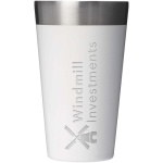 Bicchiere impilabile a doppia parete con isolamento sottovuoto 470ml Stanley color bianco vista con logo stampato 2