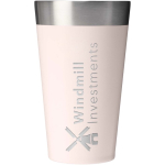 Bicchiere impilabile a doppia parete con isolamento sottovuoto 470ml Stanley color rosa chiaro vista con logo stampato 2