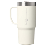 Tazza termica in acciaio inox con coperchio anti-schizzo 710ml Stanley color beige vista con logo stampato 2