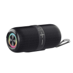 Altoparlante wireless con microfono e ricarica USB-C Prixton 30 W color nero vista laterale