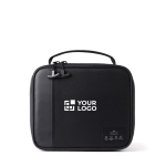 Borsa termica pranzo con tasca esterna e manico Nordic Drift Storm color nero vista area di stampa