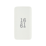 Caricatore piatto ultrafine con spine da viaggio e USB-C 65W color bianco vista con logo