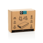 Caricatore piatto ultrafine con spine da viaggio e USB-C 65W color bianco seconda vista con scatola