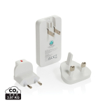 Caricatore piatto ultrafine con spine da viaggio e USB-C 65W color bianco