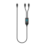 Cavo di ricarica su misura a doppia uscita USB-C, ricarica rapida 100W color nero vista con logo