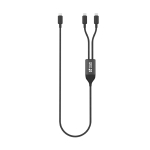 Cavo di ricarica su misura a doppia uscita USB-C, ricarica rapida 100W color nero vista area di stampa