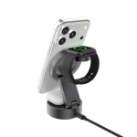 Caricatore wireless pieghevole 3 in 1 con ricarica ultrarapida 25W color grigio sesta vista
