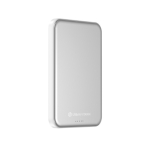 Powerbank magnetico QI2.2 ultrasottile in alluminio riciclato 5000 mAh color argento seconda vista