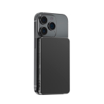 Power bank magnetico ecologico con ricarica wireless 15W 5000 mAh color nero seconda vista