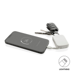 Power bank portachiavi ecologico con cavi integrati 2000 mAh color bianco terza vista