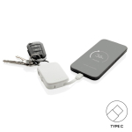 Power bank portachiavi ecologico con cavi integrati 2000 mAh color bianco quarta vista