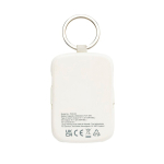 Power bank portachiavi ecologico con cavi integrati 2000 mAh color bianco sesta vista