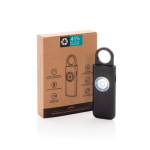 Allarme personale intelligente con luce e ricarica USB-C 150 dB color nero vista con scatola