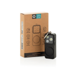 Allarme personale compatto ricaricabile via USB-C con luce LED 150 dB color nero vista con scatola