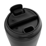 Tazza termica in plastica per caffè con coperchio antigoccia 220 ml color nero sesta vista