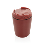Tazza termica in plastica per caffè con coperchio antigoccia 220 ml color rosso