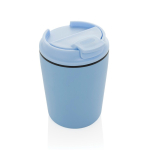 Tazza termica in plastica per caffè con coperchio antigoccia 220 ml color azzurro