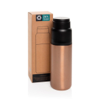 Thermos con tazza integrata antigoccia e isolamento sottovuoto 500 ml color tortora vista con scatola