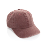 Cappellino a 6 pannelli effetto lavato in cotone riciclato 270 g/m² color marrone scuro