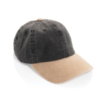 Cappellino bicolore in cotone a 6 pannelli con chiusura regolabile 270 g/m² color nero