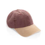 Cappellino bicolore in cotone a 6 pannelli con chiusura regolabile 270 g/m² color marrone scuro