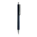 Penna a sfera triangolare in plastica riciclata con clic, inchiostro blu color blu bondi