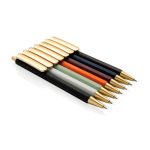 Penna ergonomica a tre lati soft touch con inchiostro blu color nero vista generale