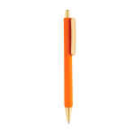 Penna ergonomica a tre lati soft touch con inchiostro blu color arancione