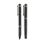Set da scrittura in metallo Swiss Peak con penna a sfera e roller, inchiostro blu color nero terza vista