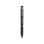 Penna a sfera in metallo con rotazione fluida Swiss Peak inchiostro blu 1200 m color nero vista area di stampa