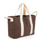 Borsa da spiaggia in tela riciclata con finitura lavata 400 g/m² color marrone