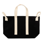 Borsa da spiaggia in tela riciclata con finitura lavata 400 g/m² color nero seconda vista