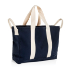 Borsa da spiaggia in tela riciclata con finitura lavata 400 g/m² color blu mare