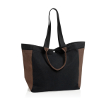 Borsa shopper-weekender in tela riciclata, capacità 18 L, 400 g/m² color nero